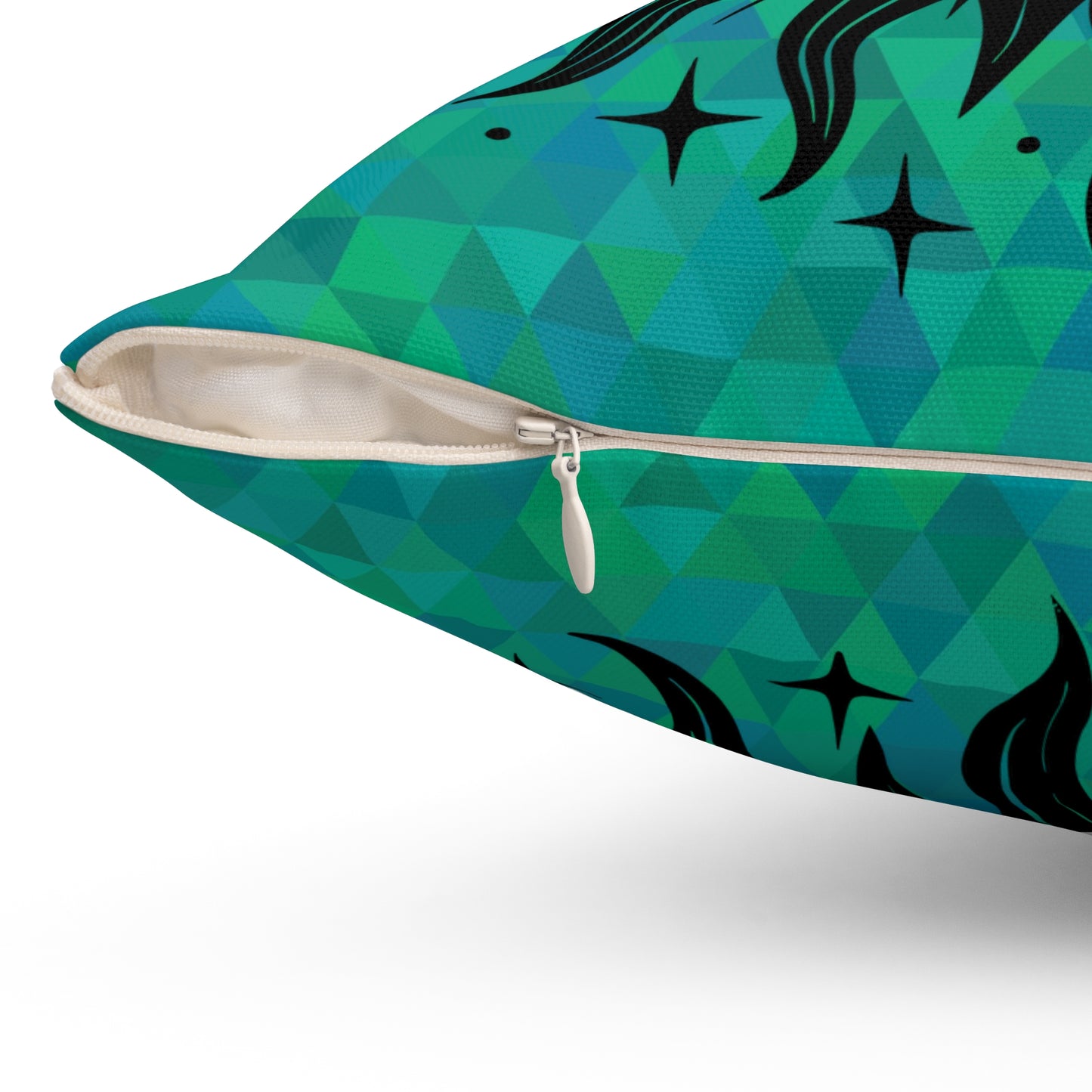 Sun & Moon on Teal Throw Pillow