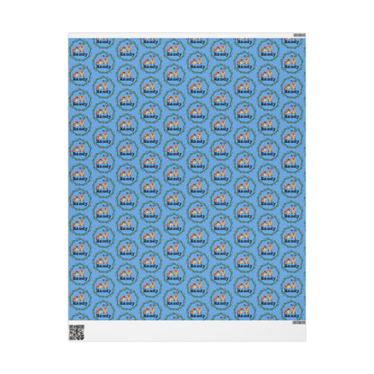 Cute Reindeer Wreath Custom Wrapping Paper (Randy)