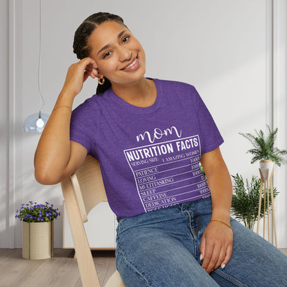 Mom Nutrition Facts Adult T-shirt