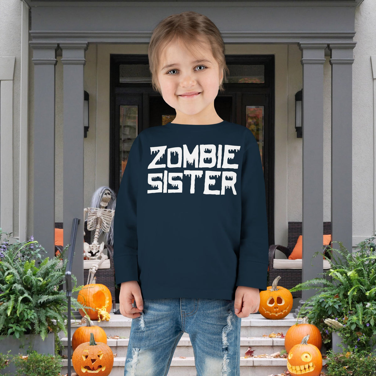 ""Zombie Sister Toddler Long Sleeve Tee