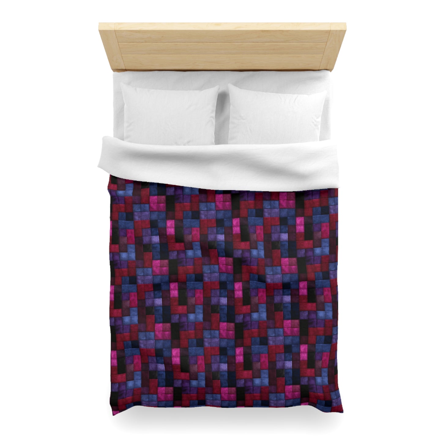 Velvet Mosaic Print Microfiber Duvet Cover