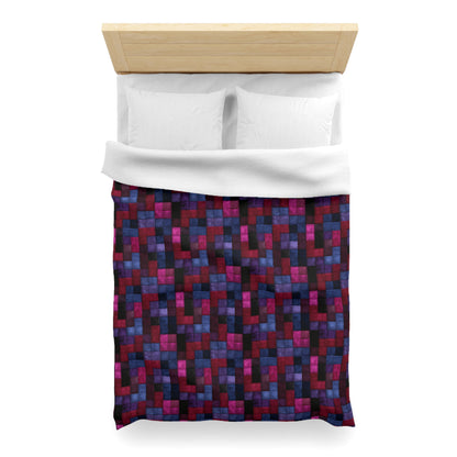 Velvet Mosaic Print Microfiber Duvet Cover