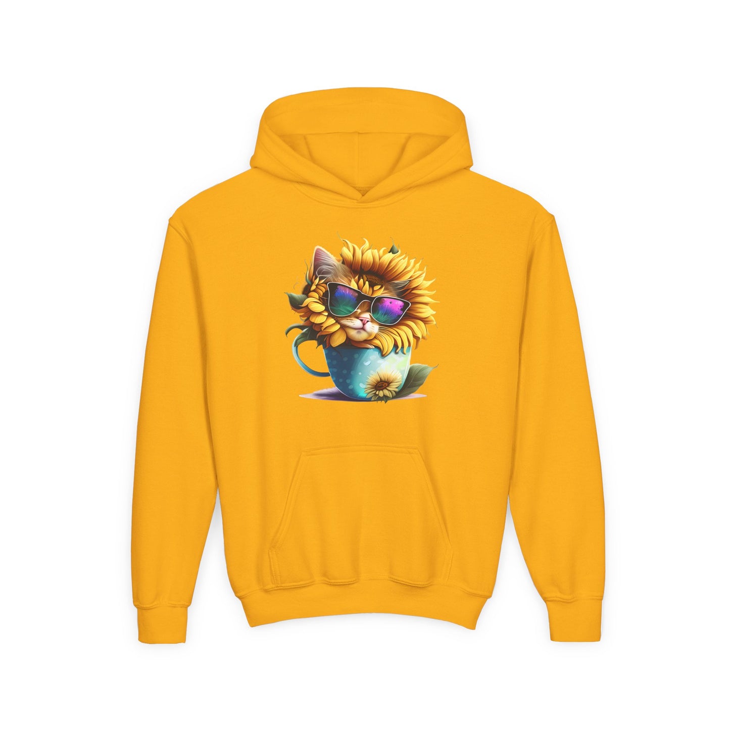 Cool Sunflower Kitten 1 Youth Hoodie