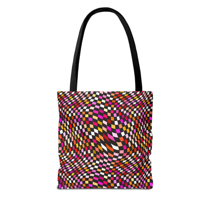 Warped Red Checkered Canvas Tote Bag