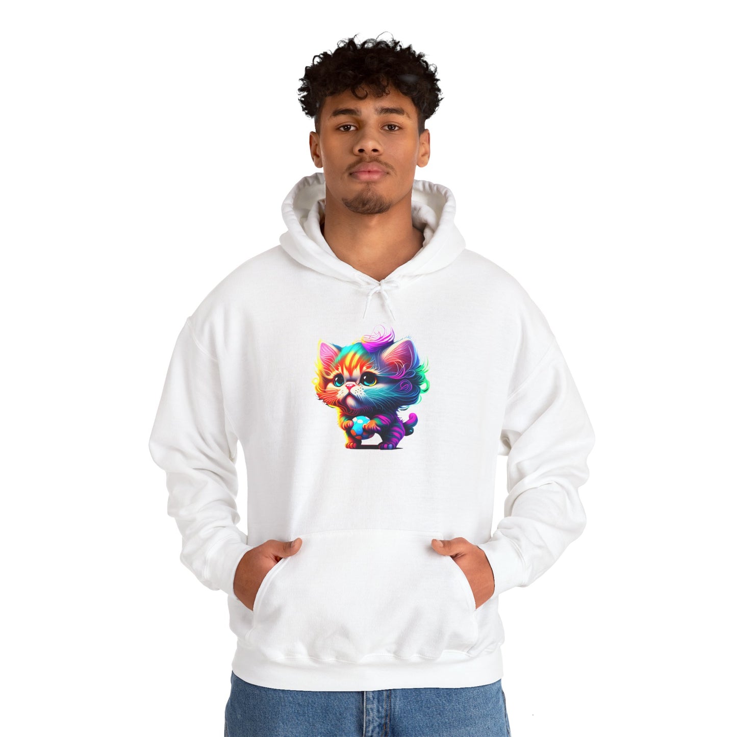 Cute Colorful Kitten Heavy Blend™ Hooded Sweatshirt