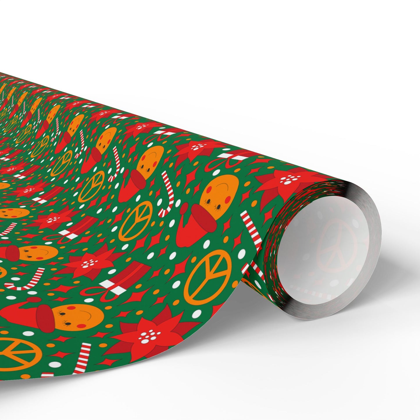 Smiley Face/Santa Hat/Poinsettia Christmas Wrapping Paper