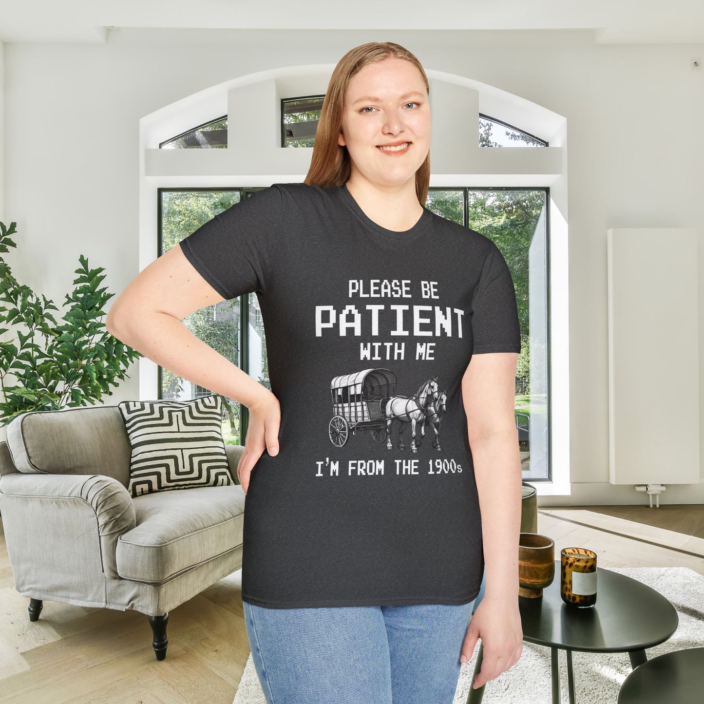 Please Be Patient With Me I'm From The 1900's (Pixelated) Adult T-shirt
