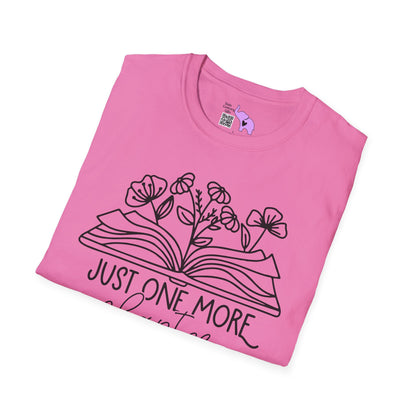 Just One More Chapter (Flowers and Open Book) Adult T-shirt
