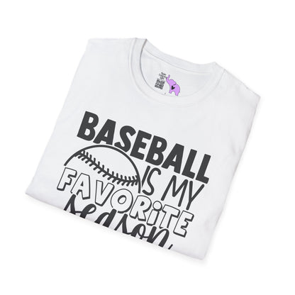 Baseball Is My Favorite Season Adult T-shirt