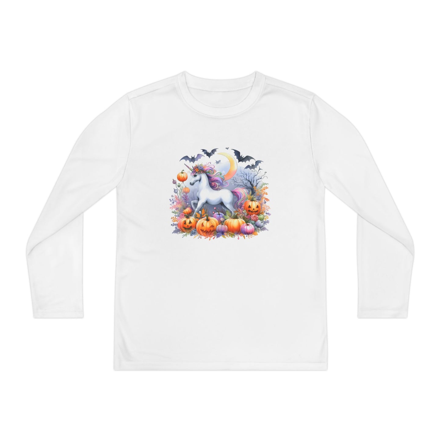 Halloween Unicorn Youth Long Sleeve Tee