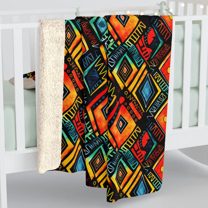 Abundance Rhythm Sherpa Fleece Blanket