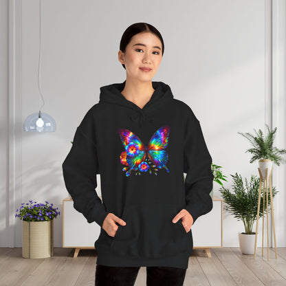 Floral Butterfly Heavy Blend™ Hooded Sweatshirt
