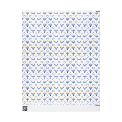 Menorah/Star of David Hanukkah Wrapping Paper
