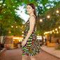 Warped Yellow/Green Checkered Women's Skater Dress