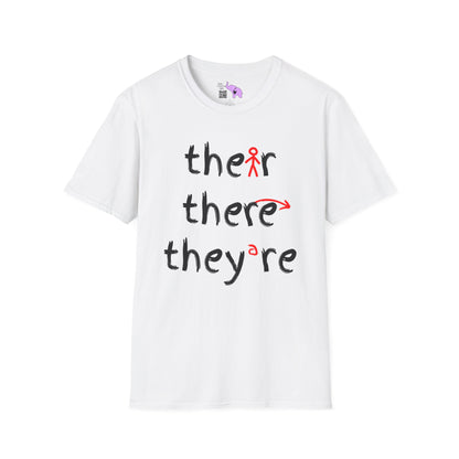 Their There They're Grammar Adult T-shirt