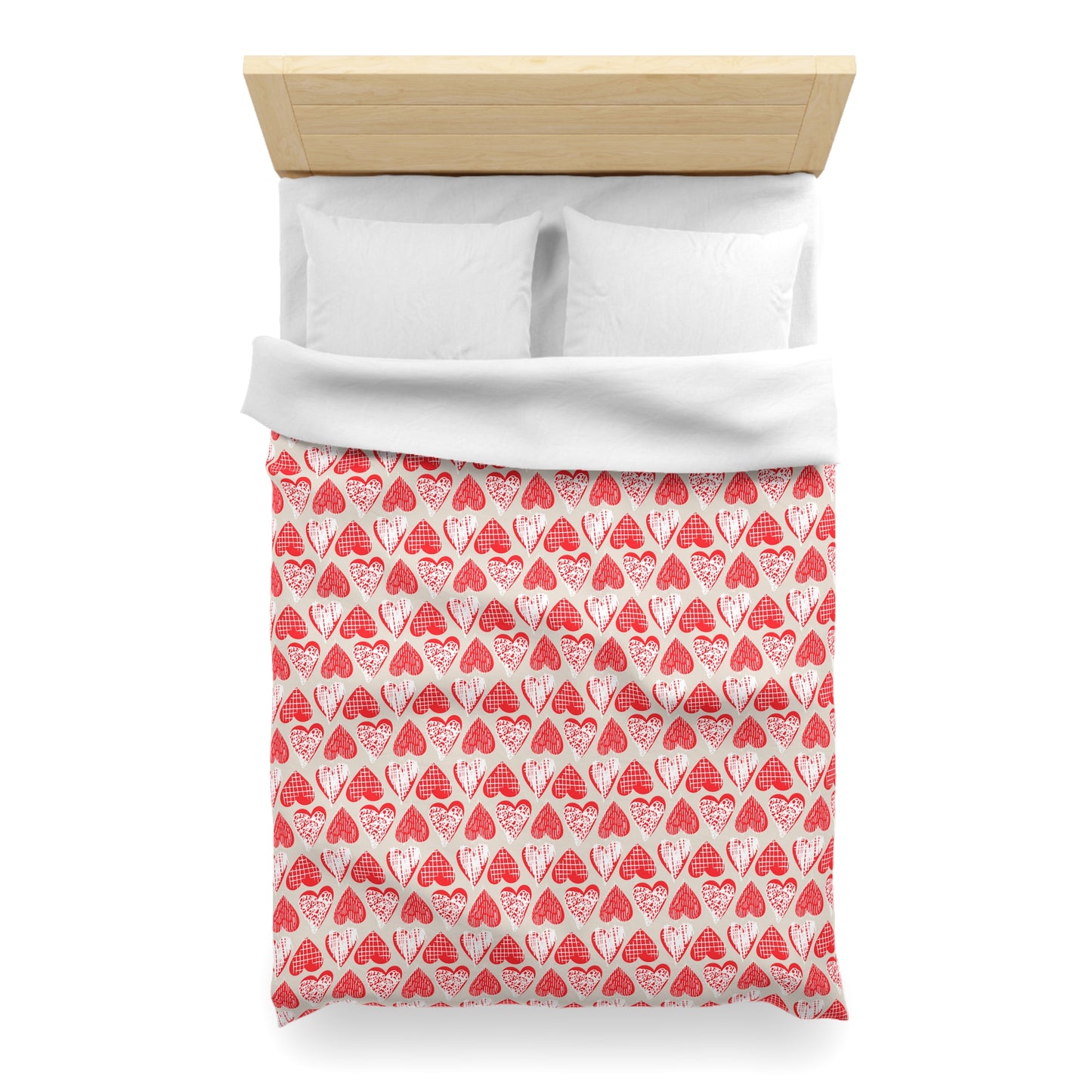 Doodle Hearts Microfiber Duvet Cover