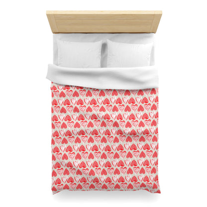 Doodle Hearts Microfiber Duvet Cover