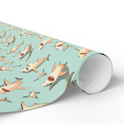 Aquamarine Sharks Wrapping Paper
