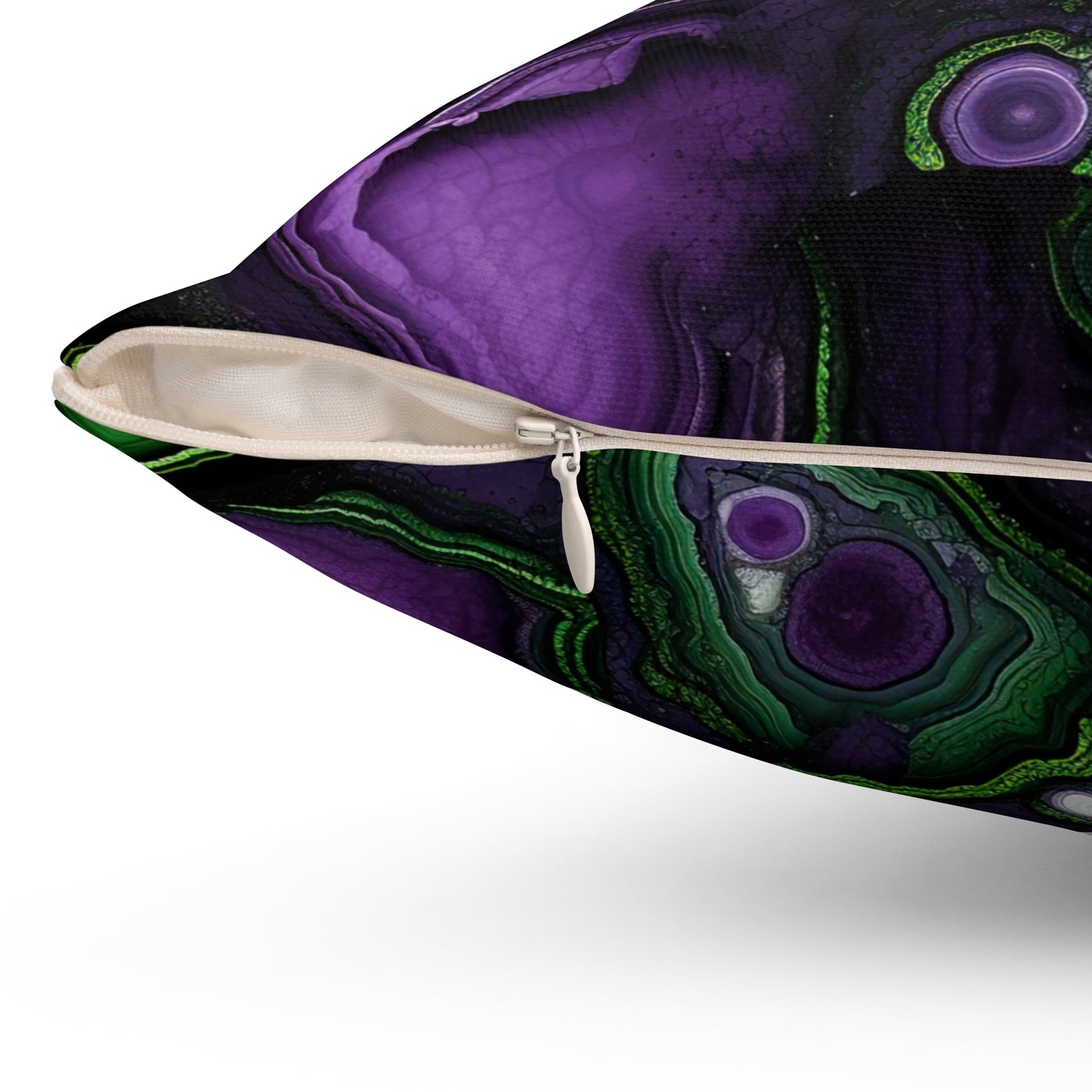 Amethyst & Lime Fracture Throw Pillow