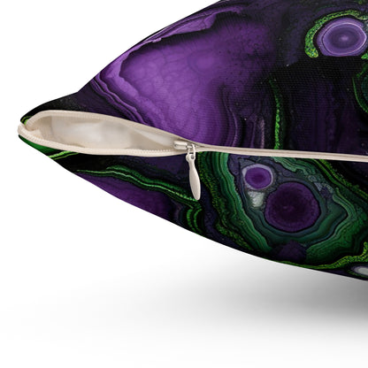 Amethyst & Lime Fracture Throw Pillow
