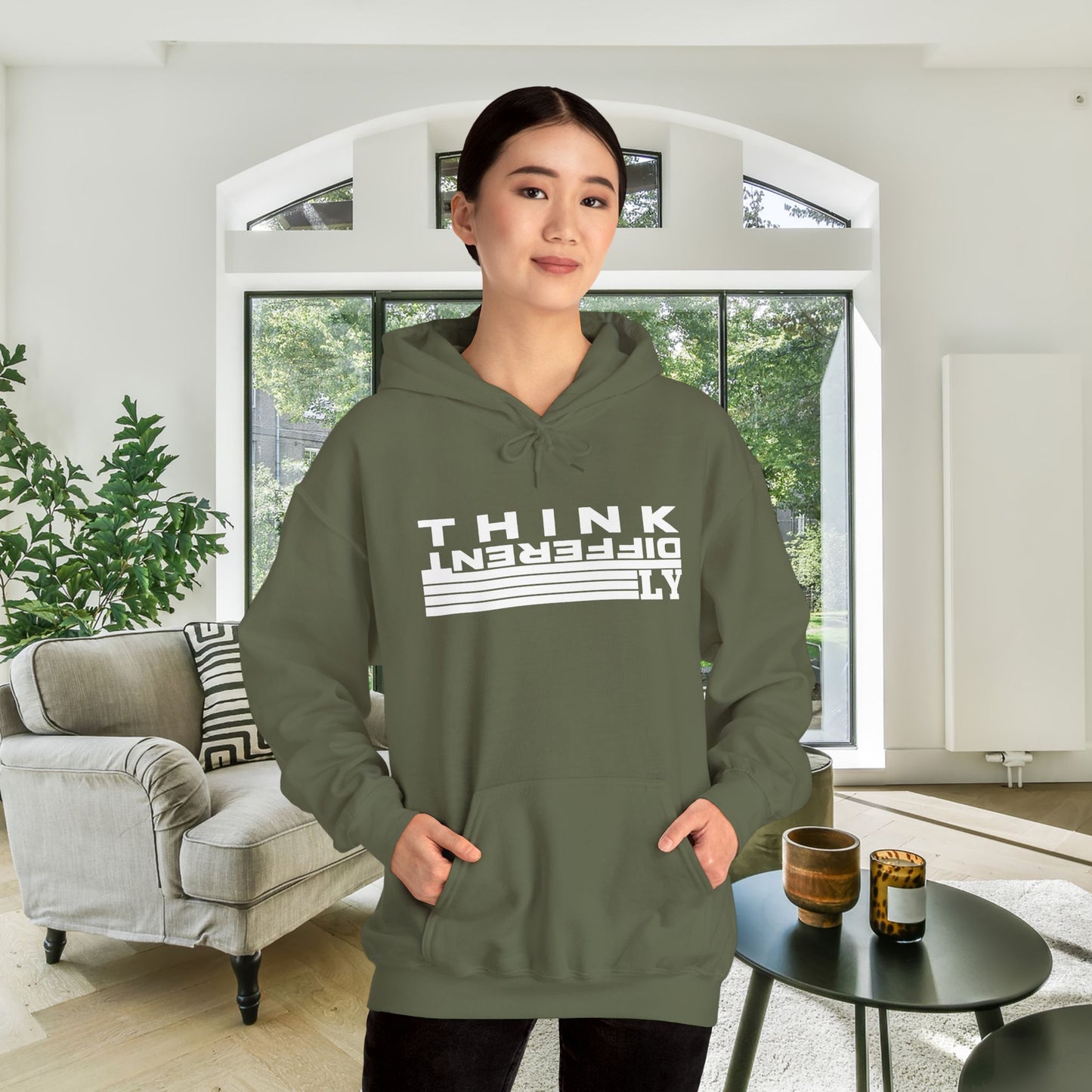 Think Differently Heavy Blend™ Hooded Sweatshirt