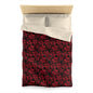 Midnight Poinsettia Garden Microfiber Duvet Cover