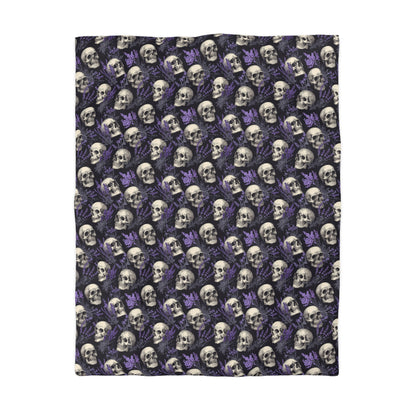 Midnight Lavender Skulls Microfiber Duvet Cover