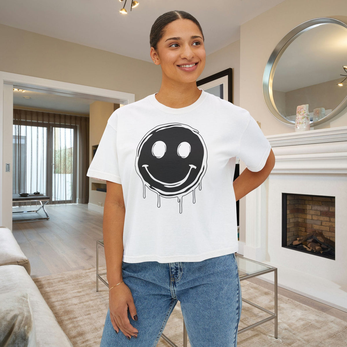 Melty Smiley Face Women's Boxy Tee