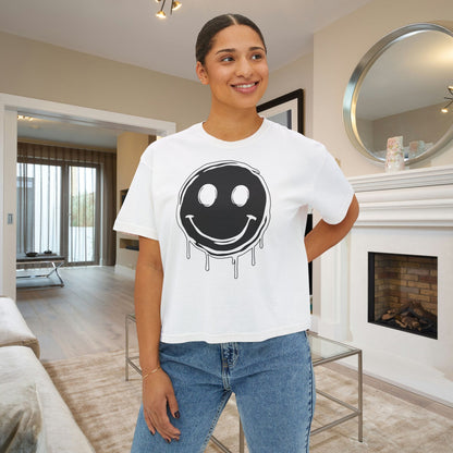Melty Smiley Face Women's Boxy Tee
