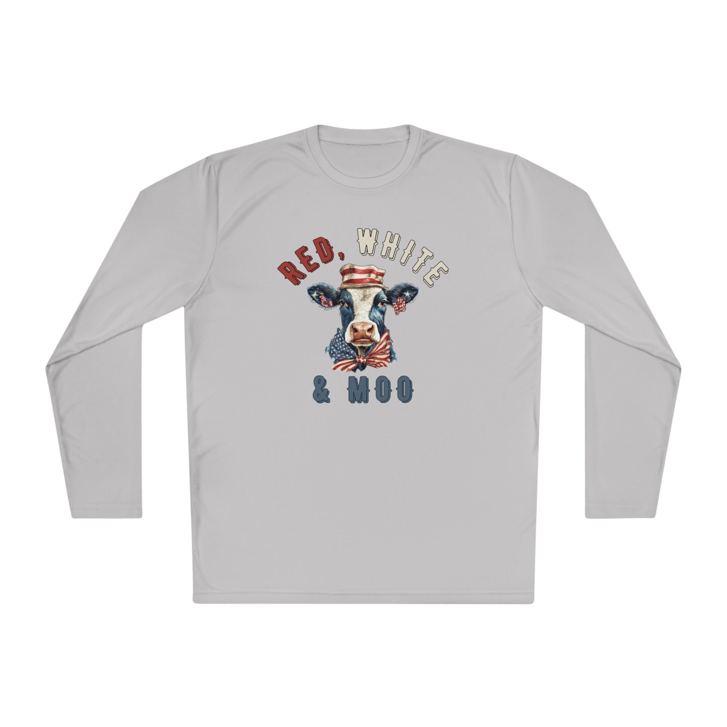 Red, White, & Moo Lightweight Long Sleeve Tee