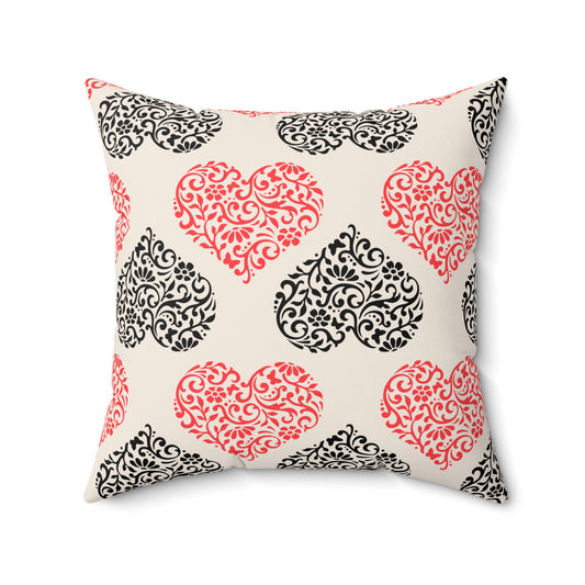 Rustic Hearts Throw Pillow