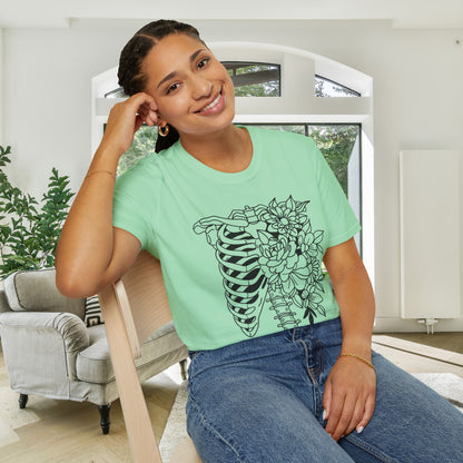 Floral Ribcage Adult T-shirt