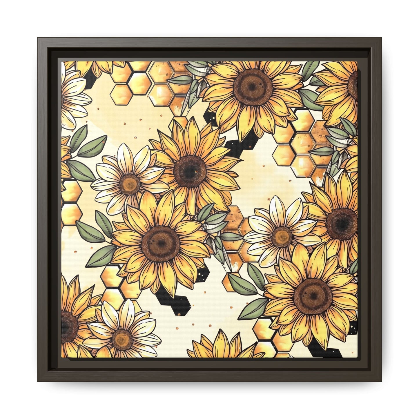 Sunflowers & Honeycombs Framed Canvas Art