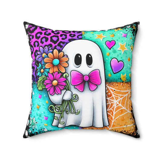 Ghostly Stitches Throw Pillow