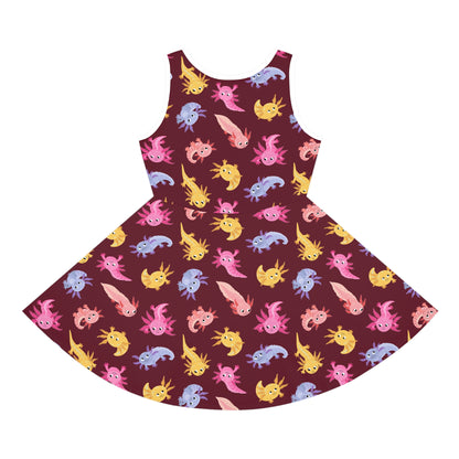 Crimson Axolotls Girls' Sleeveless Sundress