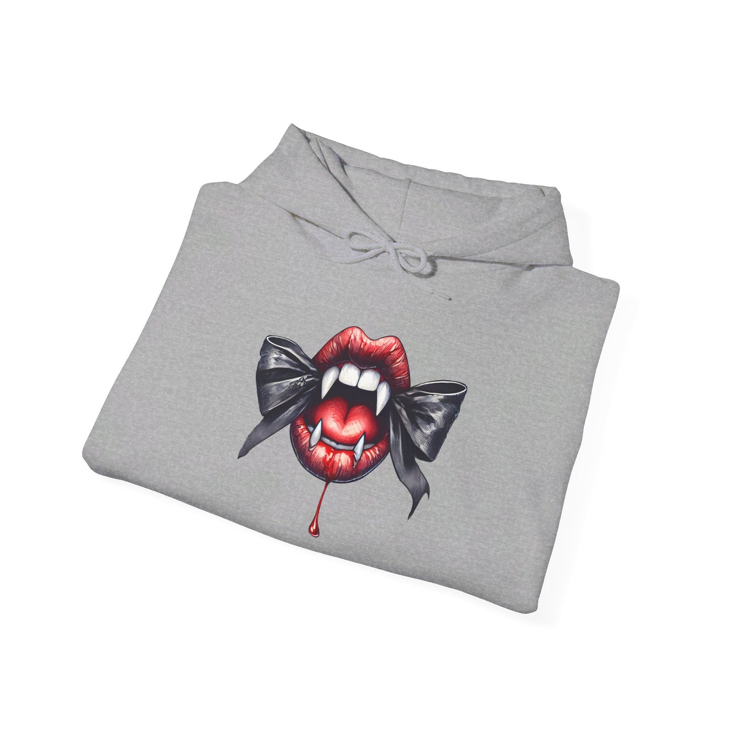 Cute Vampire Mouth/Bow Heavy Blend™ Hooded Sweatshirt