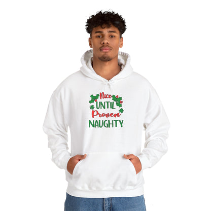 Nice Until Proven Naughty Adult Heavy Blend™ Hooded Sweatshirt