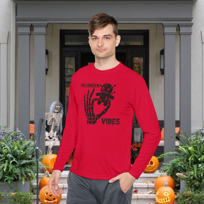Halloween Vibes (Skeleton Hand & Voodoo Doll) Adult Long Sleeve Tee