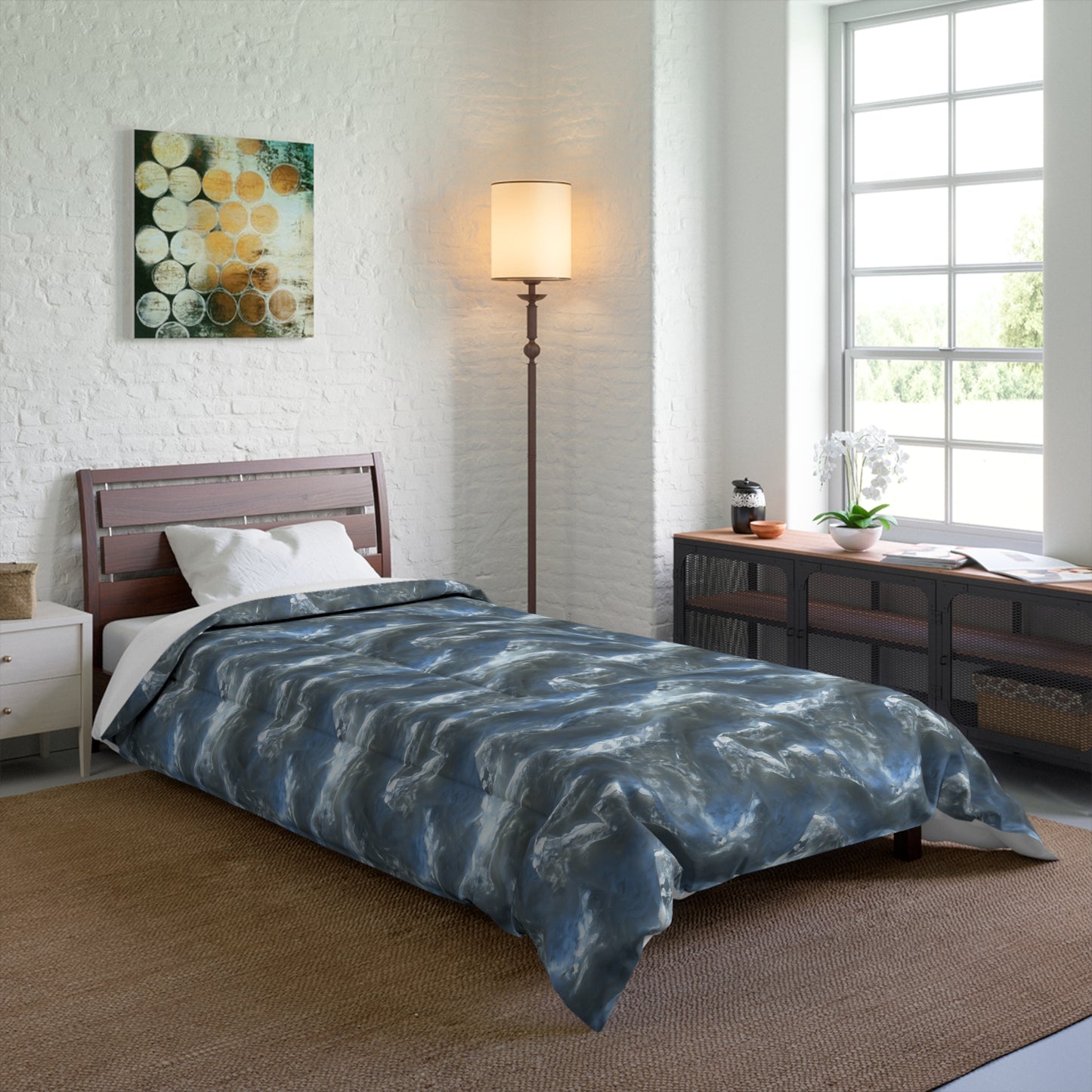 Snowdrift Sheer & Lace Basic Bedding Set