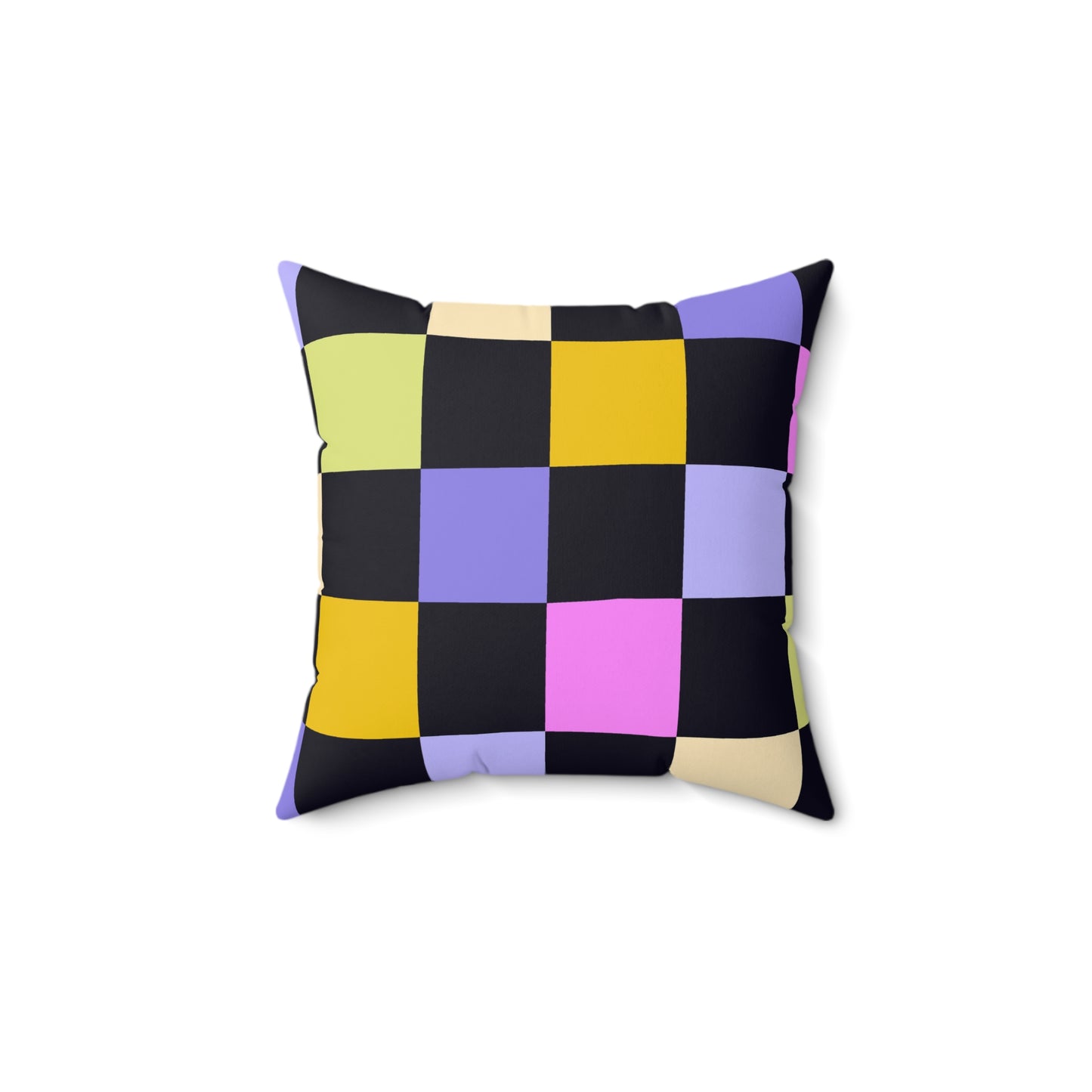 Joyful Checkerboard Throw Pillow