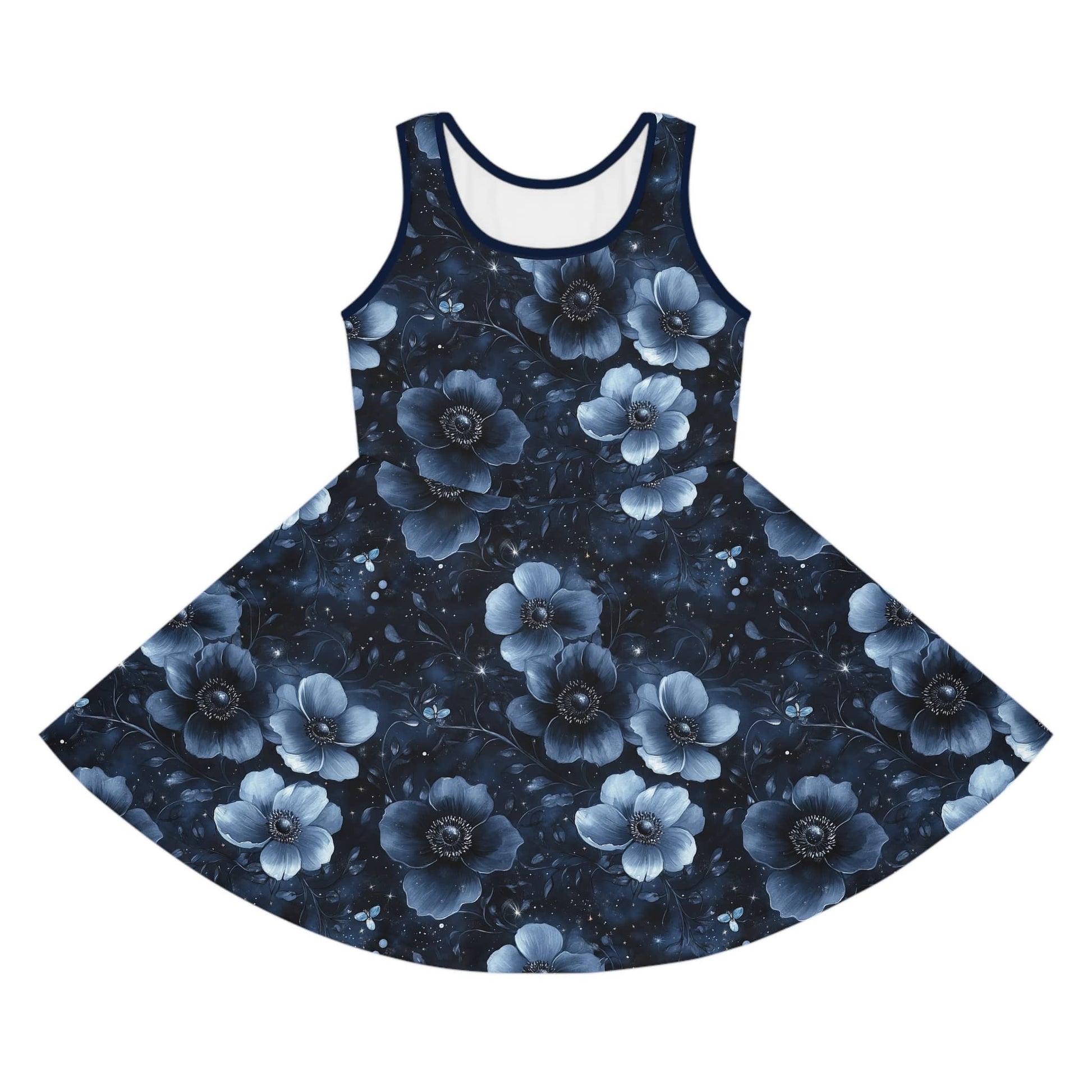 Midnight Blossoms Girls' Sleeveless Sundress