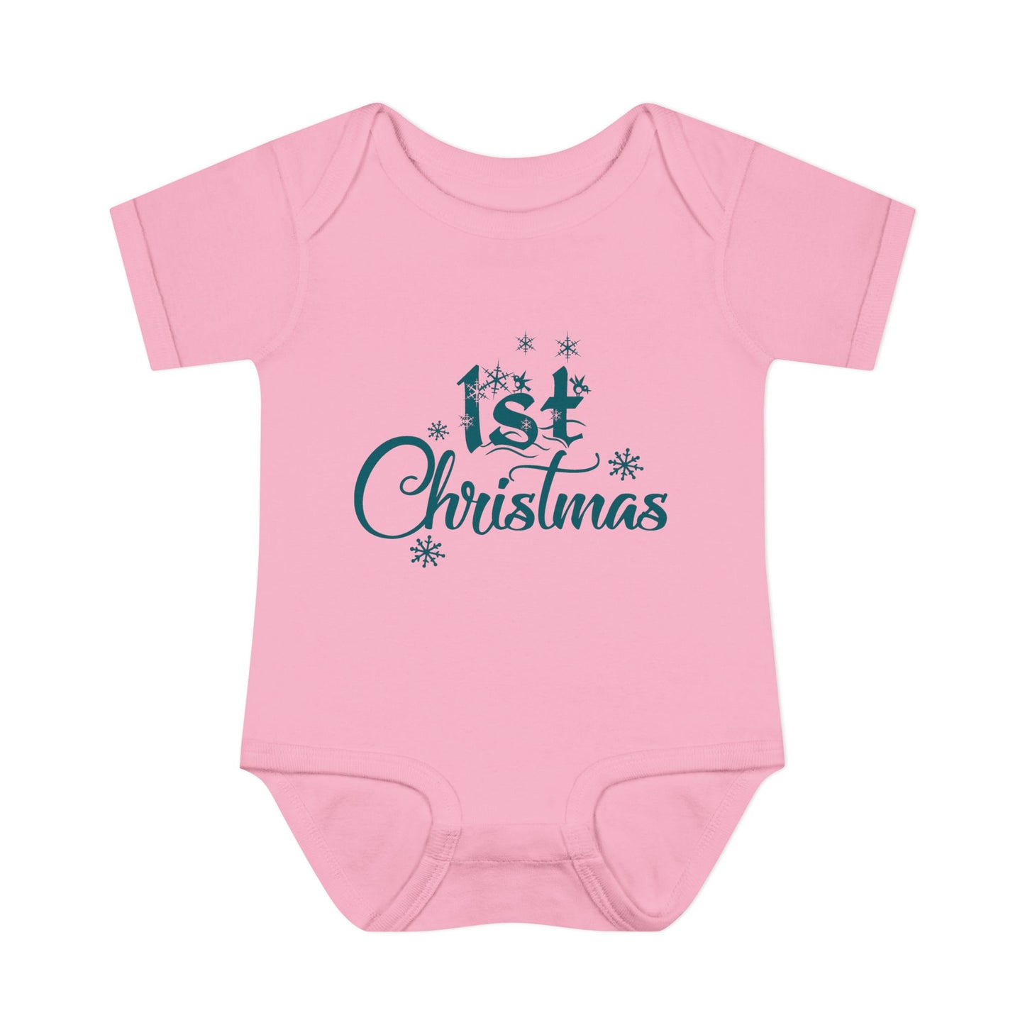 1st Christmas Infant Baby Rib Bodysuit