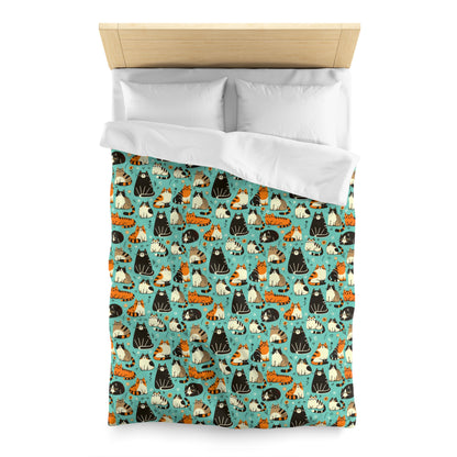 Whimsy Whiskers Microfiber Duvet Cover