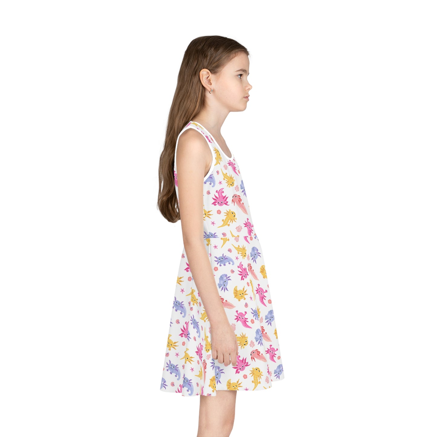 Axolotl Whimsy Girls' Sleeveless Sundress