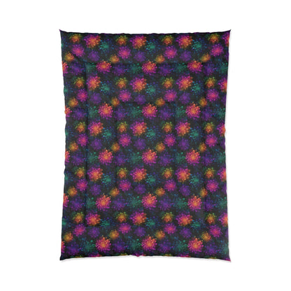 Neon Lotus Blooms Comforter