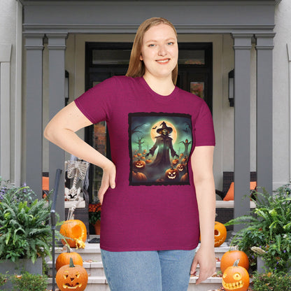 Halloween Scarecrow w/Pumpkins 4 Adult T-shirt
