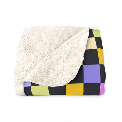 Joyful Checkerboard Fleece Blanket