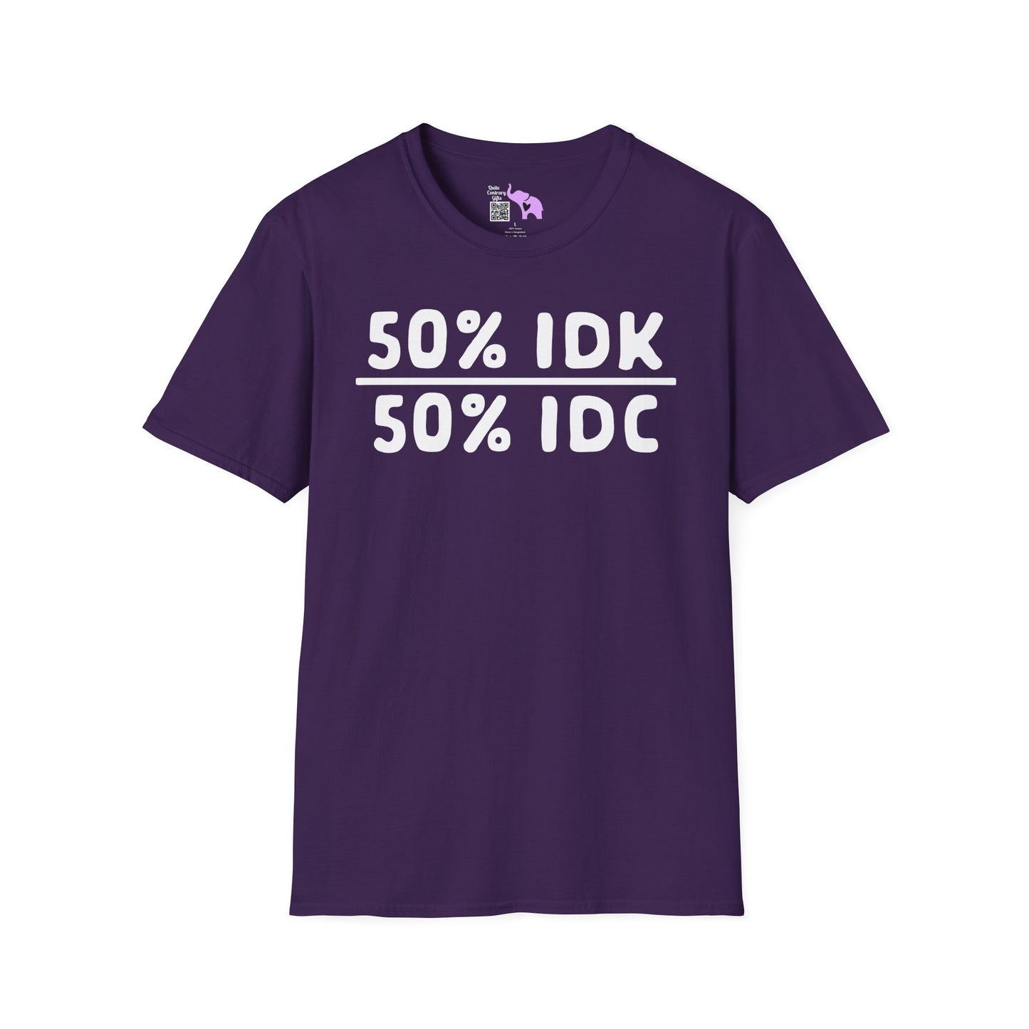 50% IDK 50% IDC Adult T-shirt