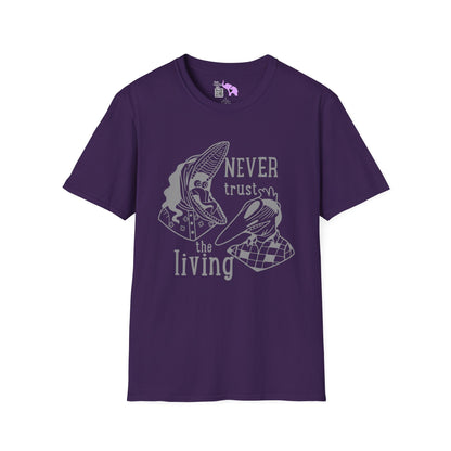 Beetlejuice Never Trust The Living Barbara & Adam Adult T-shirt