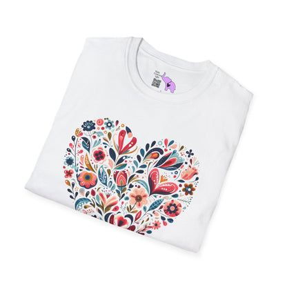 Floral Heart Adult T-shirt